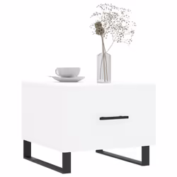 vidaXL Coffee Table Side Table Sofa Couch Table Concrete Grey Engineered Wood - white