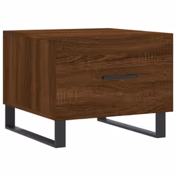 vidaXL Coffee Table Side Table Sofa Couch Table Concrete Grey Engineered Wood - brown oak
