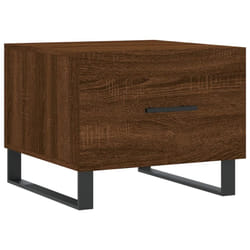 vidaXL Coffee Table Side Table Sofa Couch Table Concrete Grey Engineered Wood - brown oak