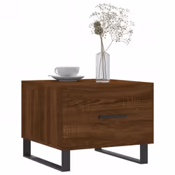 vidaXL Coffee Table Side Table Sofa Couch Table Concrete Grey Engineered Wood - brown oak