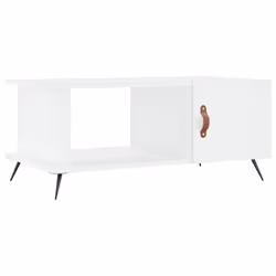 vidaXL Coffee Table Side Table End Table High Gloss White Engineered Wood - white