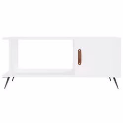 vidaXL Coffee Table Side Table End Table High Gloss White Engineered Wood - white - Additional view 4