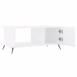 vidaXL Coffee Table Side Table End Table High Gloss White Engineered Wood - white - Additional view 6