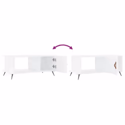 vidaXL Coffee Table Side Table End Table High Gloss White Engineered Wood - white - Additional view 7