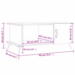vidaXL Coffee Table Side Table End Table High Gloss White Engineered Wood - white - Additional view 9