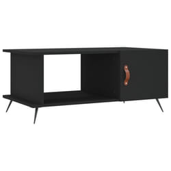 vidaXL Coffee Table Side Table End Table High Gloss White Engineered Wood - black
