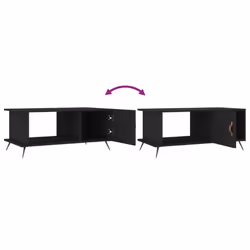 vidaXL Coffee Table Side Table End Table High Gloss White Engineered Wood - black - Additional view 7