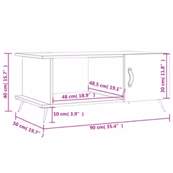 vidaXL Coffee Table Side Table End Table High Gloss White Engineered Wood - black - Additional view 9