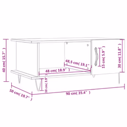 vidaXL Coffee Table Side Table Sofa Couch Table Grey Sonoma Engineered Wood - concrete grey