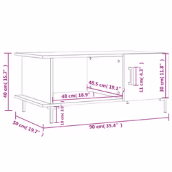 vidaXL Coffee Table Side Table Sofa End Table High Gloss White Engineered Wood - smoked oak