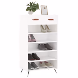vidaXL Shoe Cabinet Shoe Storage Unit Shoe Rack Shoe Cupboard Engineered Wood - white