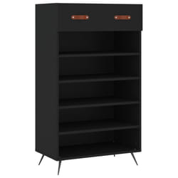 vidaXL Shoe Cabinet Shoe Storage Unit Shoe Rack Shoe Cupboard Engineered Wood - black