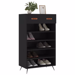 vidaXL Shoe Cabinet Shoe Storage Unit Shoe Rack Shoe Cupboard Engineered Wood - black