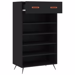 vidaXL Shoe Cabinet Shoe Storage Unit Shoe Rack Shoe Cupboard Engineered Wood - black - Additional view 4