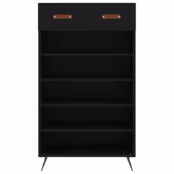 vidaXL Shoe Cabinet Shoe Storage Unit Shoe Rack Shoe Cupboard Engineered Wood - black - Additional view 5