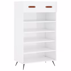 vidaXL Shoe Cabinet Shoe Storage Unit Shoe Rack Shoe Cupboard Engineered Wood - high gloss white