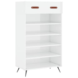 vidaXL Shoe Cabinet Shoe Storage Unit Shoe Rack Shoe Cupboard Engineered Wood - high gloss white