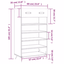 vidaXL Shoe Cabinet Shoe Storage Unit Shoe Rack Shoe Cupboard Engineered Wood - high gloss white