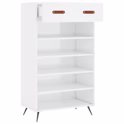 vidaXL Shoe Cabinet Shoe Storage Unit Shoe Rack Shoe Cupboard Engineered Wood - high gloss white - Additional view 4