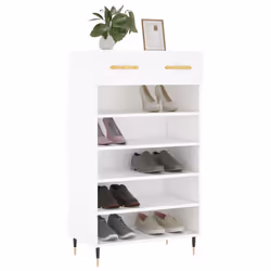 vidaXL Shoe Cabinet Shoe Cupboard Shoe Storage Grey Sonoma Engineered Wood - white
