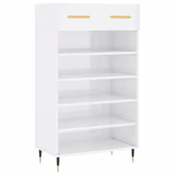vidaXL Shoe Cabinet Shoe Cupboard Shoe Storage Grey Sonoma Engineered Wood - high gloss white