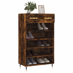 vidaXL Shoe Cabinet Shoe Cupboard Shoe Storage Grey Sonoma Engineered Wood - smoked oak