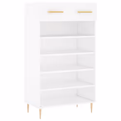 vidaXL Shoe Cabinet Shoe Cupboard Shoe Rack Shoe Shelf White Engineered Wood - white