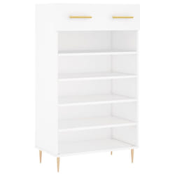 vidaXL Shoe Cabinet Shoe Cupboard Shoe Rack Shoe Shelf White Engineered Wood - white