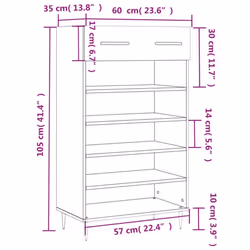 vidaXL Shoe Cabinet Shoe Cupboard Shoe Rack Shoe Shelf White Engineered Wood - white