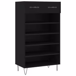 vidaXL Shoe Cabinet Shoe Cupboard Shoe Storage Rack Sonoma Oak Engineered Wood - black