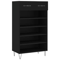 vidaXL Shoe Cabinet Shoe Cupboard Shoe Storage Rack Sonoma Oak Engineered Wood - black