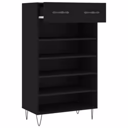 vidaXL Shoe Cabinet Shoe Cupboard Shoe Storage Rack Sonoma Oak Engineered Wood - black - Additional view 4