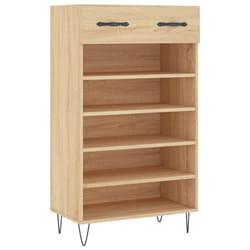 vidaXL Shoe Cabinet Shoe Cupboard Shoe Storage Rack Sonoma Oak Engineered Wood - sonoma oak