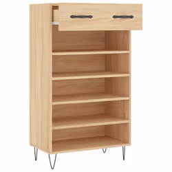 vidaXL Shoe Cabinet Shoe Cupboard Shoe Storage Rack Sonoma Oak Engineered Wood - sonoma oak - Additional view 4