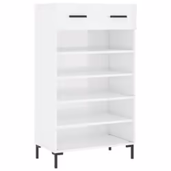 vidaXL Shoe Cabinet Shoe Cupboard Shoe Rack High Gloss White Engineered Wood - high gloss white