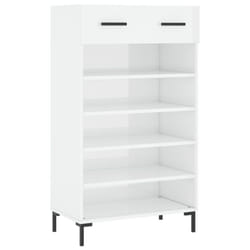 vidaXL Shoe Cabinet Shoe Cupboard Shoe Rack High Gloss White Engineered Wood - high gloss white