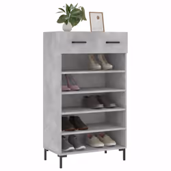 vidaXL Shoe Cabinet Shoe Cupboard Shoe Rack High Gloss White Engineered Wood - concrete grey - Additional view 2