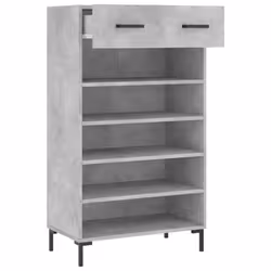 vidaXL Shoe Cabinet Shoe Cupboard Shoe Rack High Gloss White Engineered Wood - concrete grey - Additional view 4