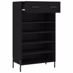 vidaXL Shoe Cabinet Shoe Cupboard Shoe Rack Concrete Grey Engineered Wood - black - Additional view 4