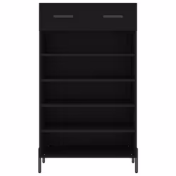 vidaXL Shoe Cabinet Shoe Cupboard Shoe Rack Concrete Grey Engineered Wood - black - Additional view 5