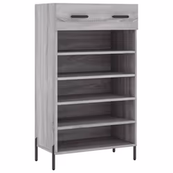 vidaXL Shoe Cabinet Shoe Cupboard Shoe Rack Concrete Grey Engineered Wood - grey sonoma