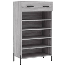 vidaXL Shoe Cabinet Shoe Cupboard Shoe Rack Concrete Grey Engineered Wood - grey sonoma