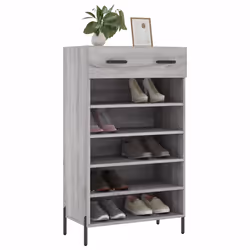vidaXL Shoe Cabinet Shoe Cupboard Shoe Rack Concrete Grey Engineered Wood - grey sonoma