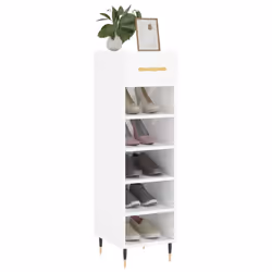 vidaXL Shoe Cabinet Shoe Cupboard Shoe Storage Rack Organiser Engineered Wood - high gloss white