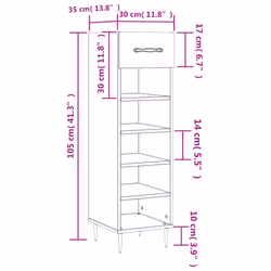vidaXL Shoe Cabinet Shoe Cupboard Shoe Storage Rack Organiser Engineered Wood - grey sonoma