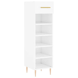 vidaXL Shoe Cabinet Shoe Storage Cupboard Shoe Rack Smoked Oak Engineered Wood - high gloss white