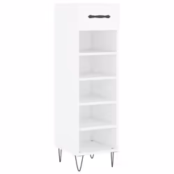 vidaXL Shoe Cabinet Shoe Storage Cupboard Shoe Rack Smoked Oak Engineered Wood - white