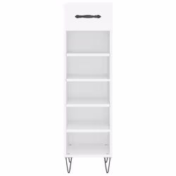 vidaXL Shoe Cabinet Shoe Storage Cupboard Shoe Rack Smoked Oak Engineered Wood - white - Additional view 5