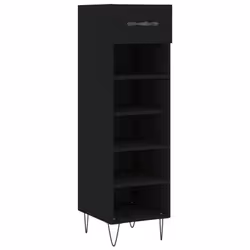 vidaXL Shoe Cabinet Shoe Storage Cupboard Shoe Rack Smoked Oak Engineered Wood - black