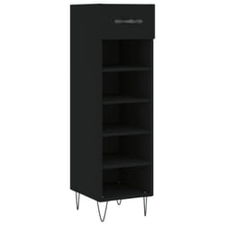 vidaXL Shoe Cabinet Shoe Storage Cupboard Shoe Rack Smoked Oak Engineered Wood - black
